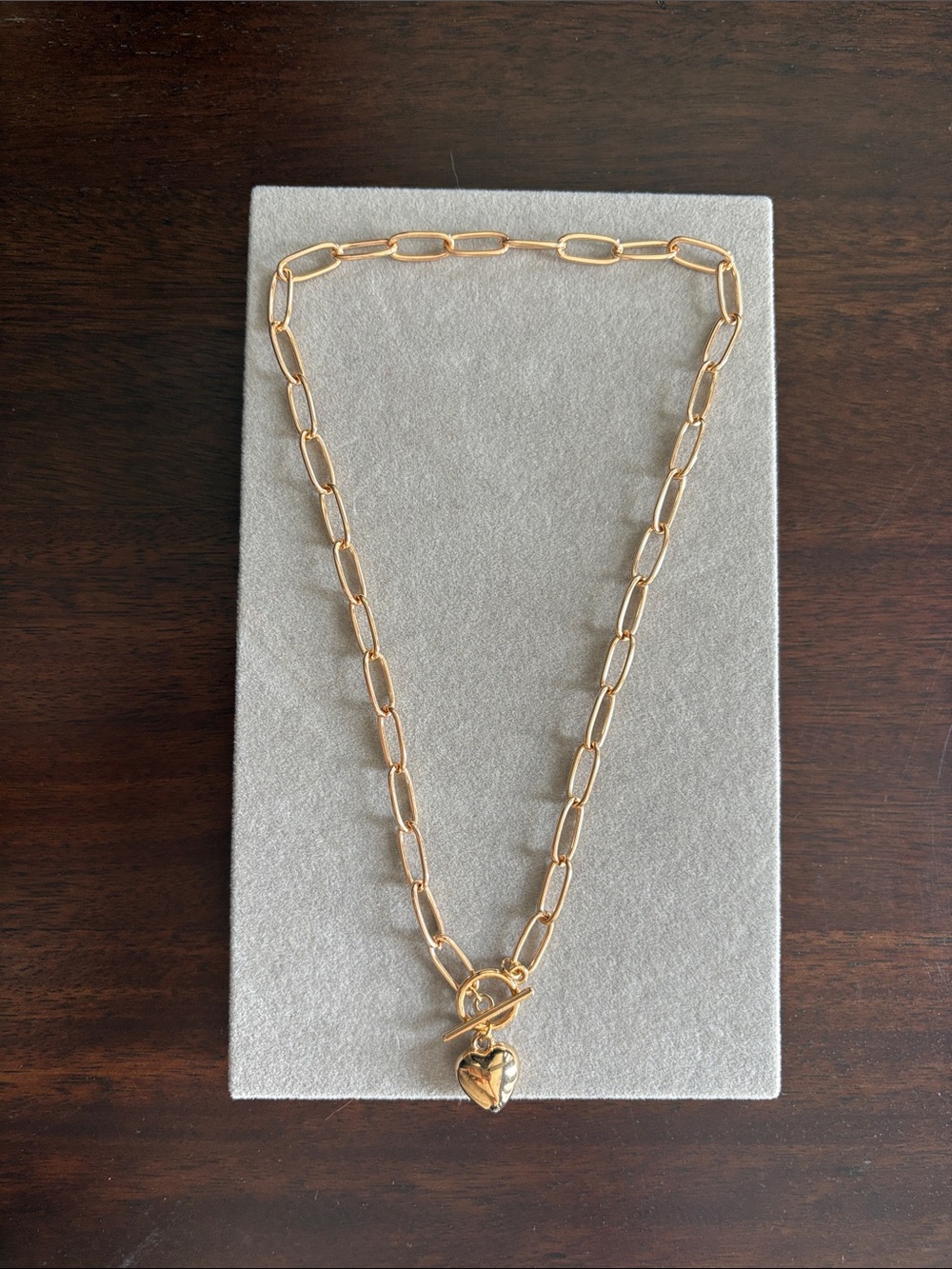 Gold Heart Toggle Chain Necklace - Women Jewelry